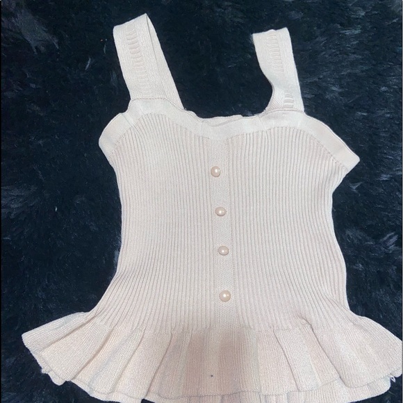 Nude Peplum Shirt - Picture 2 of 4